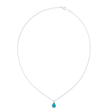 Load image into Gallery viewer, Taxco Sterling Silver Natural Turquoise Teardrop Necklace - Heaven's Tears | NOVICA