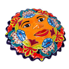Load image into Gallery viewer, Talavera-Style Sun Wall Plaque from Mexico - Sunshine | NOVICA