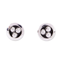 Load image into Gallery viewer, Taxco Silver Stud Earrings from Mexico - Silver Beads | NOVICA