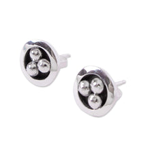 Load image into Gallery viewer, Taxco Silver Stud Earrings from Mexico - Silver Beads | NOVICA