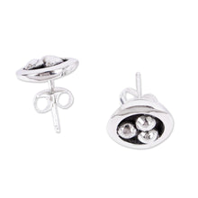Load image into Gallery viewer, Taxco Silver Stud Earrings from Mexico - Silver Beads | NOVICA
