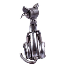 Load image into Gallery viewer, Recycled Metal Whiskered Cat Sculpture from Mexico - Whiskered Cat | NOVICA