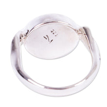 Load image into Gallery viewer, Taxco Silver Lilly Reconstituted Turquoise Cocktail Ring - Calla Lilly Turquoise | NOVICA