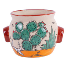 Load image into Gallery viewer, Hand Painted Cacti Flower Pot from Mexico - Mexican Desert | NOVICA