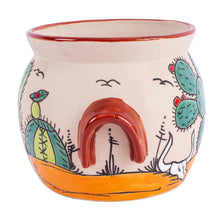 Load image into Gallery viewer, Hand Painted Cacti Flower Pot from Mexico - Mexican Desert | NOVICA
