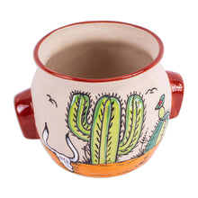 Load image into Gallery viewer, Hand Painted Cacti Flower Pot from Mexico - Mexican Desert | NOVICA
