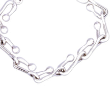 Load image into Gallery viewer, Taxco Silver Hook Chain Link Bracelet from Mexico - Silver Harmony | NOVICA