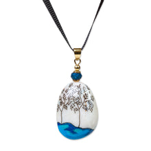 Load image into Gallery viewer, Marble Jewelry Set with Tree of Life Motif - Tree of Life in Blue | NOVICA
