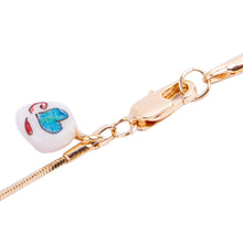 Load image into Gallery viewer, Heart-Shaped Marble Pendant Necklace - Rainbow Hummingbird | NOVICA