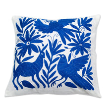 Load image into Gallery viewer, Embroidered Cotton Cushion Cover - Blue Tenango | NOVICA