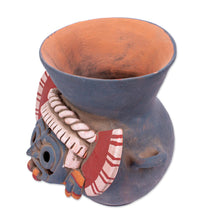 Load image into Gallery viewer, Handcrafted Signed Ceramic Aztec Tlaloc Replica Vessel - Lord of the Rainstorm | NOVICA