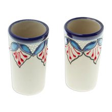 Load image into Gallery viewer, Ceramic Tequila Cups - Hidalgo Flourish - Pair | NOVICA