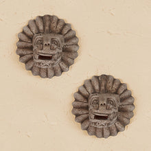 Load image into Gallery viewer, Aztec Museum Replica Archaeological Ceramic Wall Art (pair) - Feathers and Fangs | NOVICA