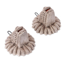 Load image into Gallery viewer, Aztec Museum Replica Archaeological Ceramic Wall Art (pair) - Feathers and Fangs | NOVICA