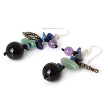 Load image into Gallery viewer, Lapis lazuli and Amethyst Beaded Earrings - Lanna Pizzaz | NOVICA
