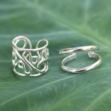 Load image into Gallery viewer, Sterling silver ear cuff earrings (Pair) - Sleek Filigree | NOVICA