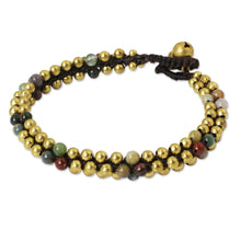 Load image into Gallery viewer, Fair Trade Handcrafted Jasper and Brass Bracelet - Ethnic Galaxy of Colors | NOVICA