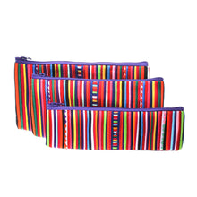 Load image into Gallery viewer, Purple Striped Makeup Cases from Thailand - Purple Lisu Chic | NOVICA