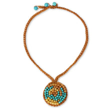 Load image into Gallery viewer, Orange Cord Necklace with Quartz and Calcite Beads - Honey Enchantment | NOVICA