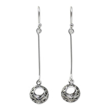 Load image into Gallery viewer, Dangle Style Earrings in Sterling 925 Silver Filigree - Moonlit Filigree | NOVICA