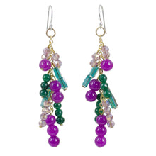 Load image into Gallery viewer, 24k Gold Plated Silver and Quartz Waterfall Earrings - Brilliant Cascade | NOVICA