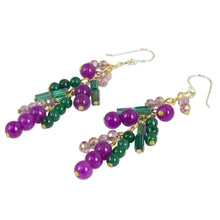 Load image into Gallery viewer, 24k Gold Plated Silver and Quartz Waterfall Earrings - Brilliant Cascade | NOVICA