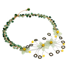 Load image into Gallery viewer, Floral Pendant Necklace Crafted from Quartz and Pearls - Summer Zinnia | NOVICA