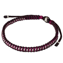Load image into Gallery viewer, Artisan Crafted Braided Bracelet with Silver Beads - Bringing Friendship in Magenta | NOVICA