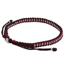 Load image into Gallery viewer, Artisan Crafted Braided Bracelet with Silver Beads - Bringing Friendship in Magenta | NOVICA