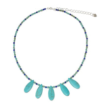 Load image into Gallery viewer, Thai Ethnic Style Beaded Necklace with Lapis Lazuli - Blue Morning | NOVICA