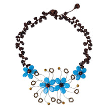 Load image into Gallery viewer, Dyed Calcite Tiger's Eye Garnet Necklace from Thailand - Sunny Daisy | NOVICA