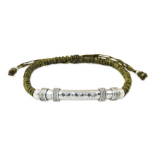 Load image into Gallery viewer, Sterling Silver Accent Bracelet from Thailand - Infinite Legend in Olive | NOVICA
