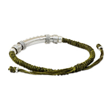 Load image into Gallery viewer, Sterling Silver Accent Bracelet from Thailand - Infinite Legend in Olive | NOVICA
