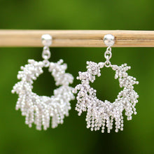 Load image into Gallery viewer, Handcrafted Sterling Silver Dangle Earrings - Snow Again | NOVICA