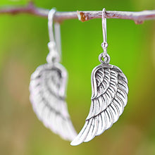 Load image into Gallery viewer, Sterling Silver Wing Dangle Earrings from Thailand - Loving Wings | NOVICA
