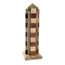 Load image into Gallery viewer, Hand Made Wood Tower Puzzle Game from Thailand - Babylon Tower | NOVICA