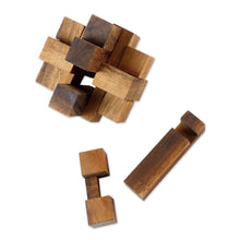 Load image into Gallery viewer, Hand Made Wood Puzzle Game Geometric from Thailand - Diamond Cube | NOVICA