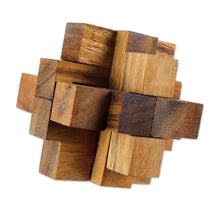 Load image into Gallery viewer, Hand Made Wood Puzzle Game Geometric from Thailand - Diamond Cube | NOVICA