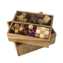 Load image into Gallery viewer, Handmade Set of Six Mini Wooden Puzzles from Thailand - Mini Puzzles | NOVICA