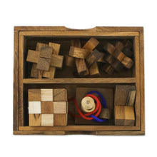 Load image into Gallery viewer, Handmade Set of Six Mini Wooden Puzzles from Thailand - Mini Puzzles | NOVICA