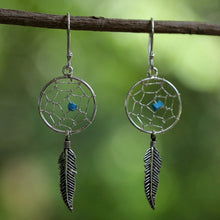 Load image into Gallery viewer, Sterling Silver Dream Catcher Dangle Earrings from Thailand - Catching a Dream | NOVICA