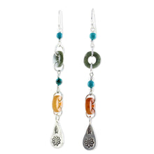 Load image into Gallery viewer, Beaded Dangle Earrings with Jade and Hill Tribe Silver - Hill Tribe Adventure | NOVICA
