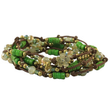 Load image into Gallery viewer, Green Calcite Beaded Wrap Bracelet from Thailand - Forest Party | NOVICA
