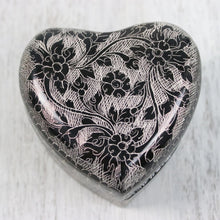 Load image into Gallery viewer, Decorative Heart Shaped Lacquerware Boxes (Pair) - Heart to Heart | NOVICA