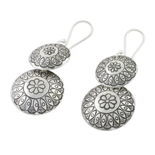 Load image into Gallery viewer, Floral Karen Silver Dangle Earrings from Thailand - La Na Flowers | NOVICA