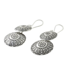 Load image into Gallery viewer, Floral Karen Silver Dangle Earrings from Thailand - La Na Flowers | NOVICA