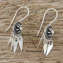 Load image into Gallery viewer, Circular Sterling Silver Chandelier Earrings from Thailand - La Na Wheels | NOVICA