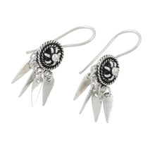 Load image into Gallery viewer, Circular Sterling Silver Chandelier Earrings from Thailand - La Na Wheels | NOVICA
