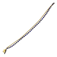Load image into Gallery viewer, Lapis Lazuli and Brass Beaded Anklet from Thailand - Ringing Beauty | NOVICA