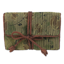 Load image into Gallery viewer, Floral Rayon and Silk Blend Jewelry Roll from Thailand - Fashionable Traveler | NOVICA